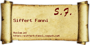 Siffert Fanni névjegykártya
